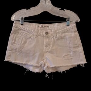 J Brand White Distressed Jean Shorts